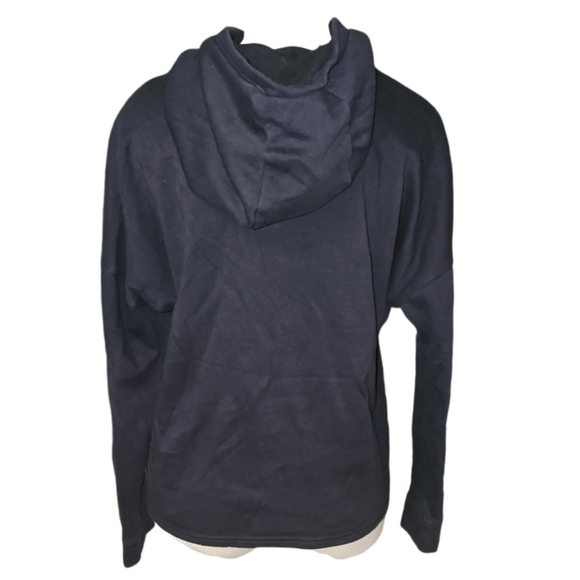 Under Armour Rival Fleece Funnel-Neck Hoodie Womens Foil Metallic Gold Black - Picture 5 of 8